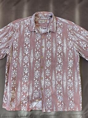 Kahala Hawaiian Short Sleeve Men's Brown Patterned Shirt Size XXL